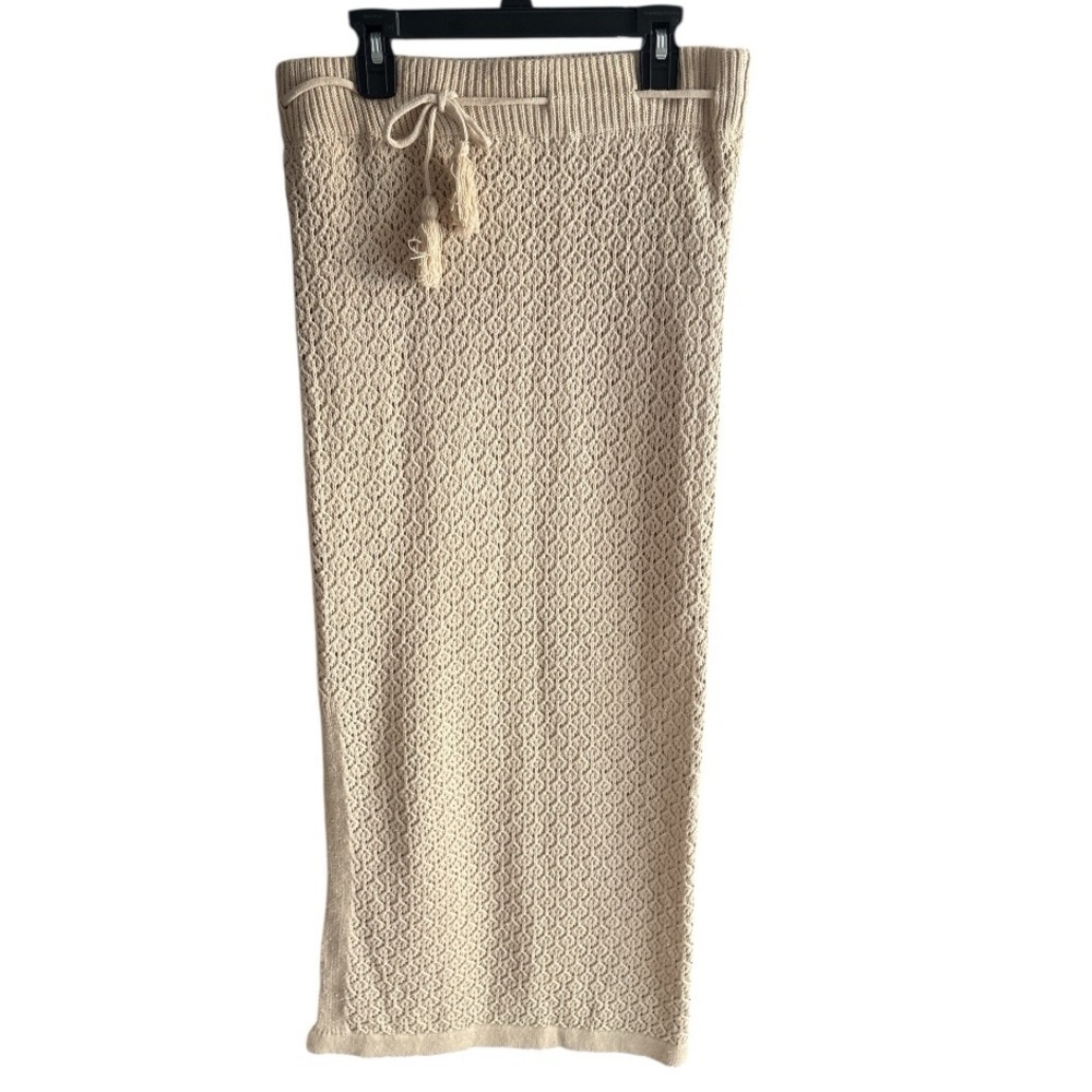 Hunter‎ & Brown Tan Crochet Knit Maxi Skirt